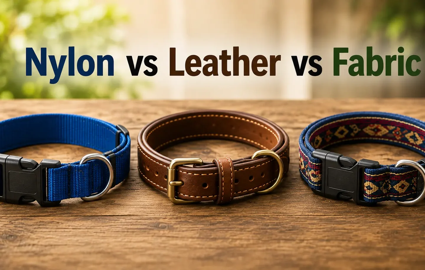 nylon vs leather vs fabric dog collar