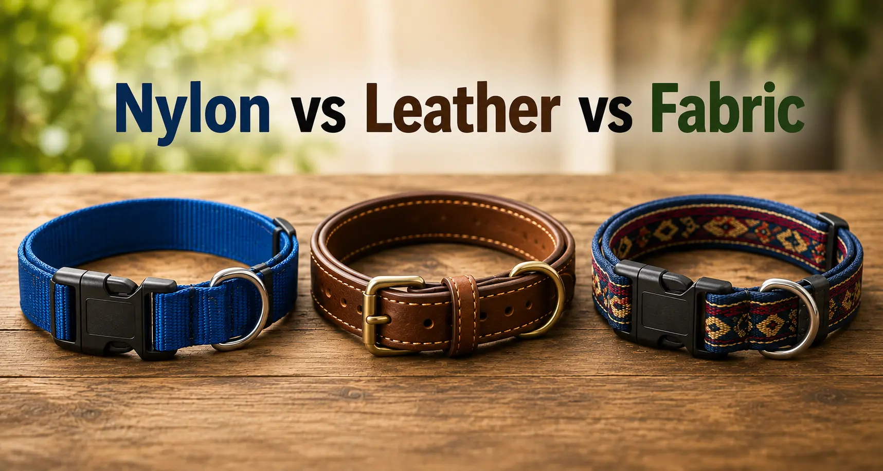 nylon vs leather vs fabric dog collar